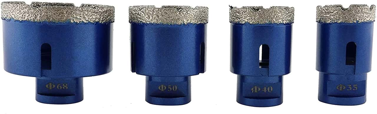 Diamant Fliesenbohrer Set 35, 40, 50, 68mm x M14 für Fliesen / Feinsteinzeug