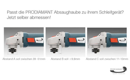 Absaughaube für Diamantschleiftöpfe 125mm für Winkelschleifer (auch 115mm)