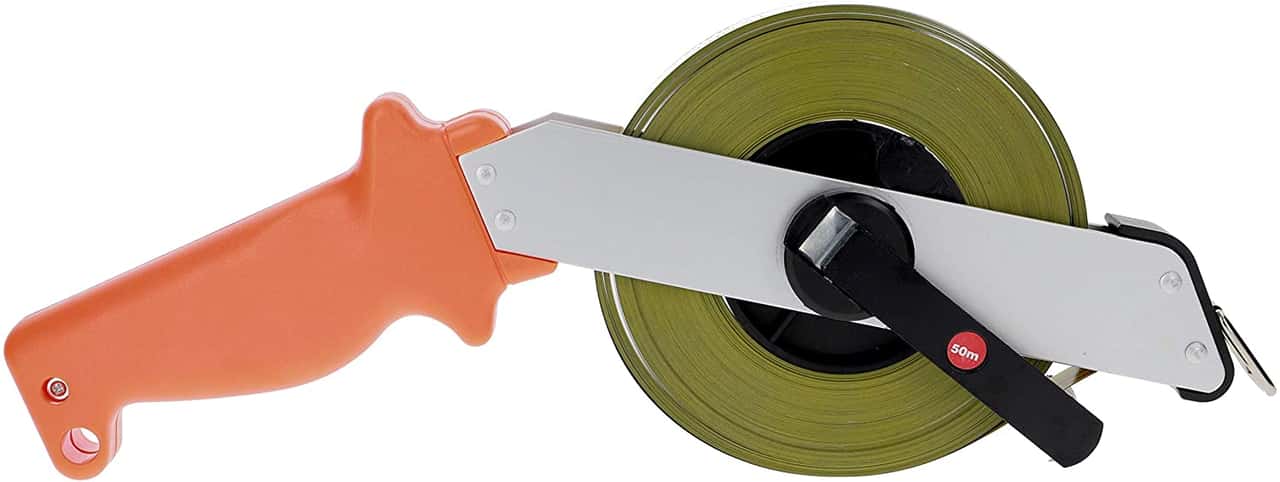 Maßband Länge 50m Maßbandbreite 13mm Alu Rollbandmaß Rollenmaß mit Handgriff