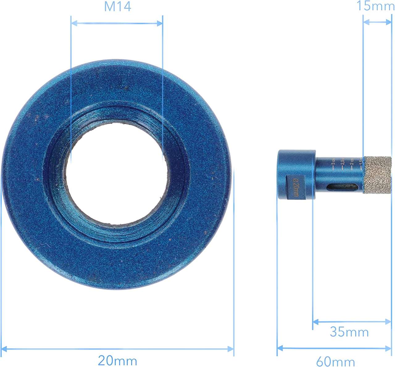 Diamant Fliesenbohrer x M14 für Fliese, Feinsteinzeug DB009