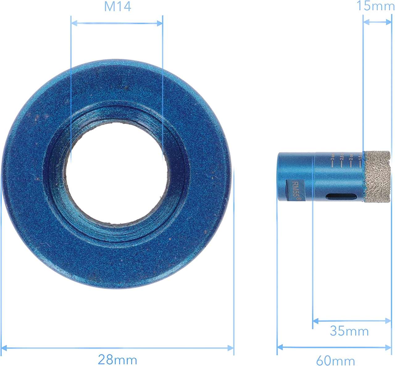 Diamant Fliesenbohrer x M14 für Fliese, Feinsteinzeug DB009
