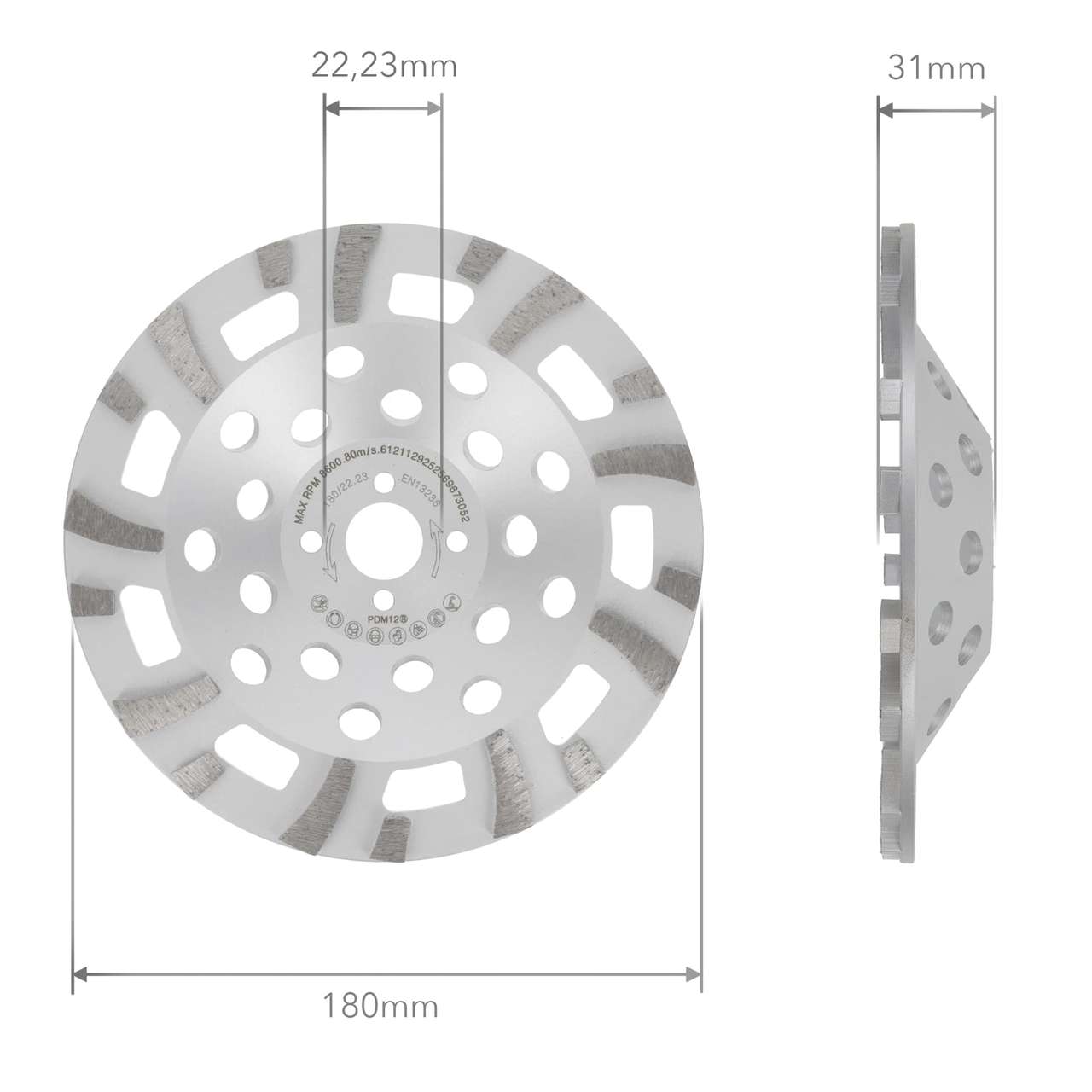 Diamantschleifteller für Beton, Granit ST61