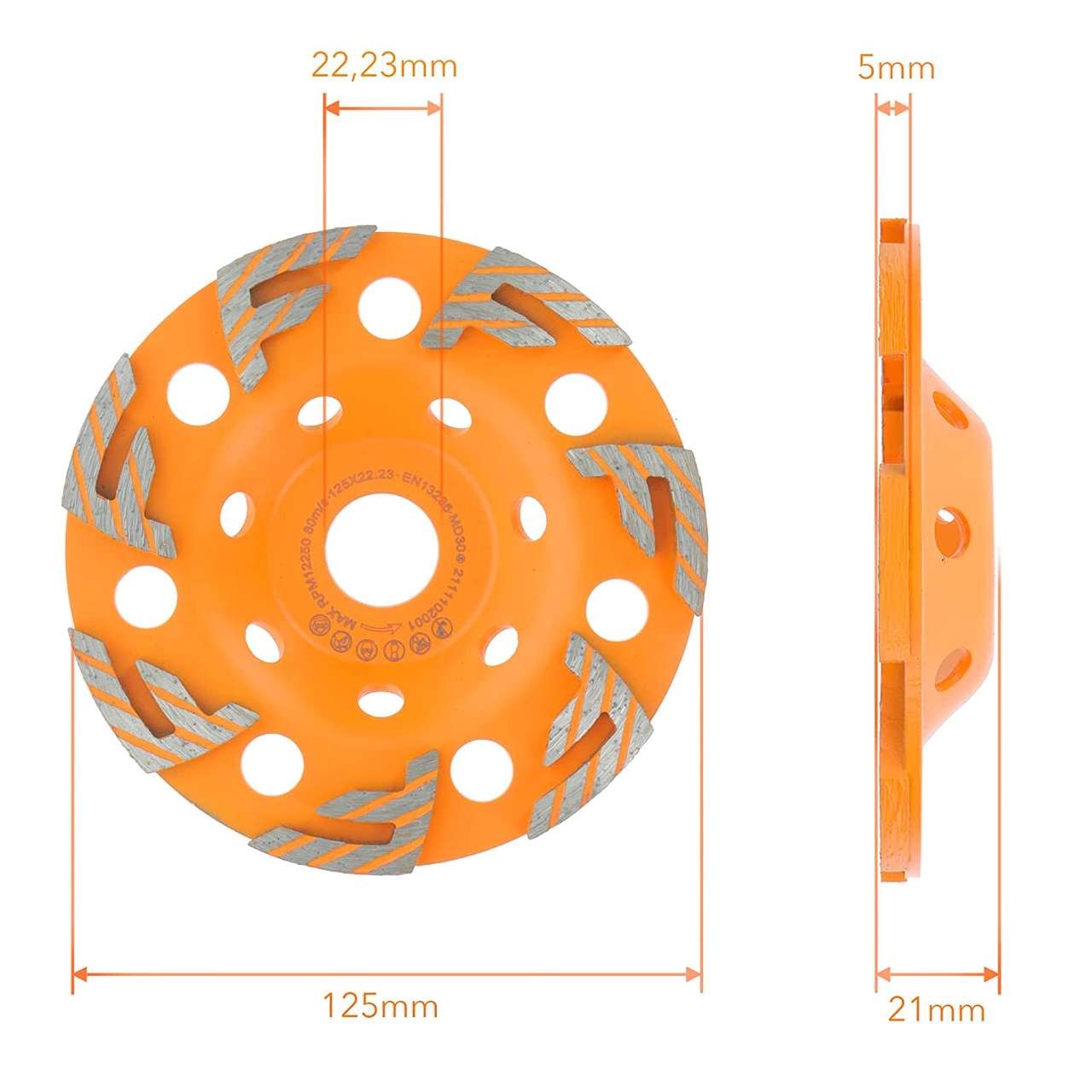 Diamantschleiftopf 125mm Beton universal SuperFinish