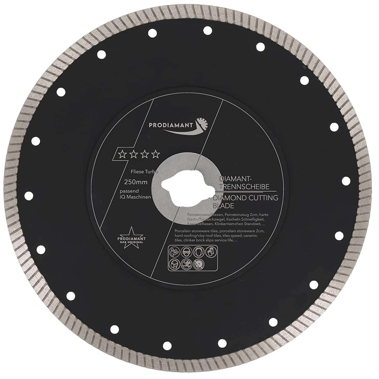Diamanttrennscheibe 250mm Fliese, Feinsteinzeug passend iQ Maschinen
