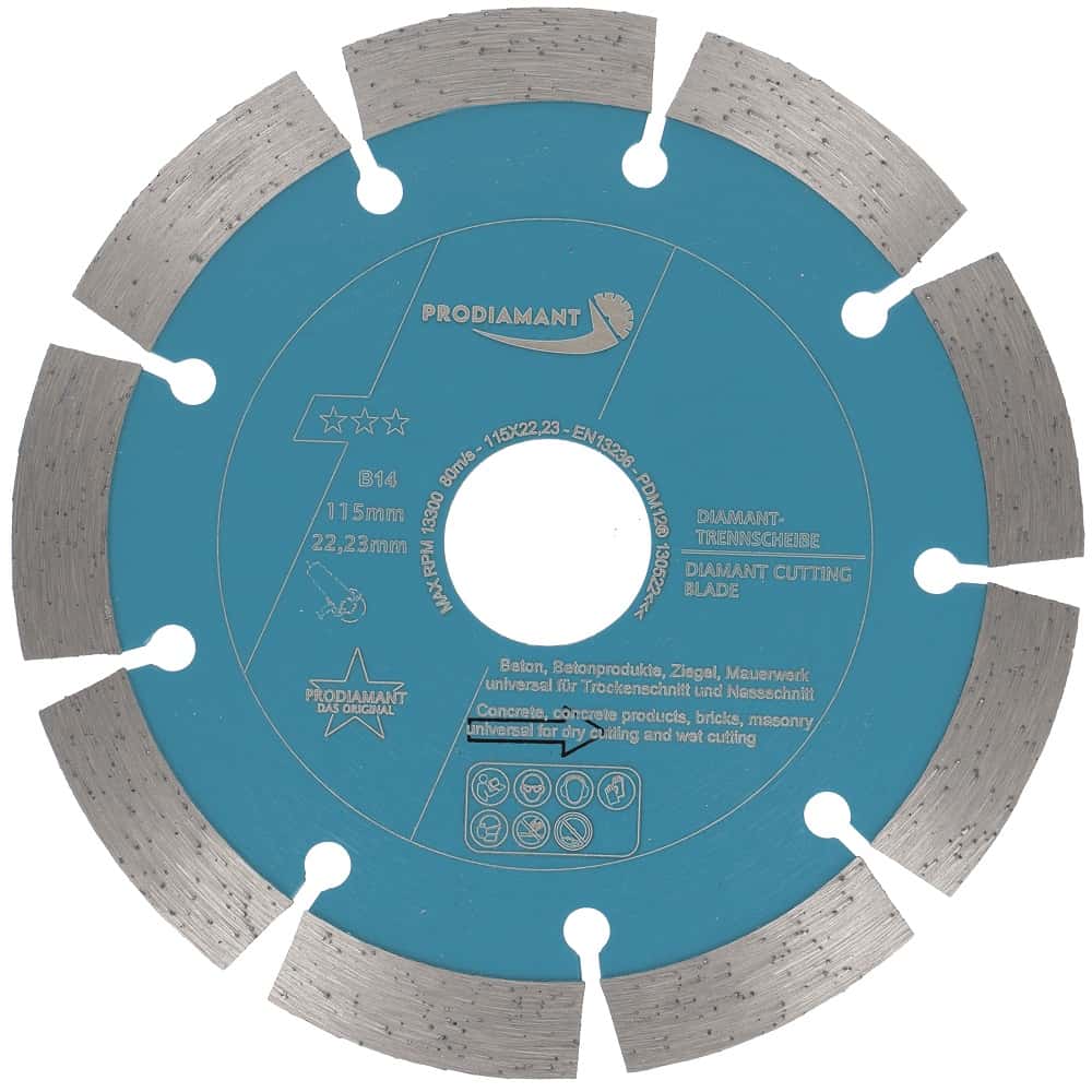 Diamanttrennscheibe für Beton, Stein, Ziegel universal B14