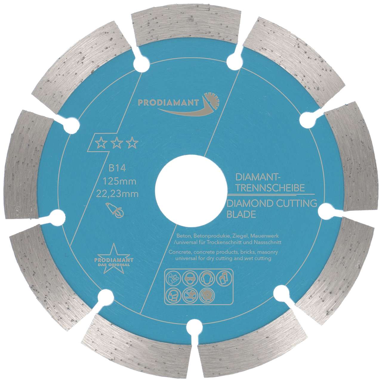 Diamanttrennscheibe für Beton, Stein, Ziegel universal B14