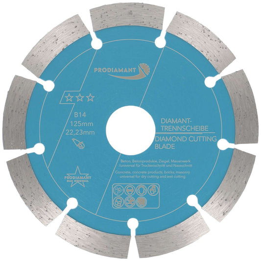 Diamanttrennscheibe für Beton, Stein, Ziegel universal B14 125 mm – Produktansicht