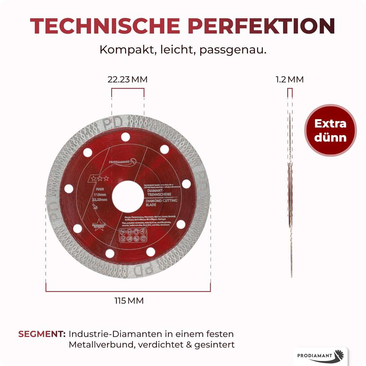 Diamanttrennscheibe für Fliese, Feinsteinzeug F993