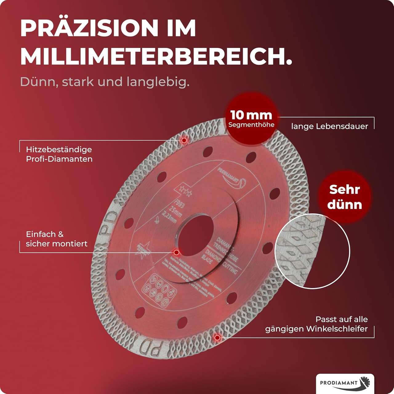 Diamanttrennscheibe für Fliese, Feinsteinzeug F993