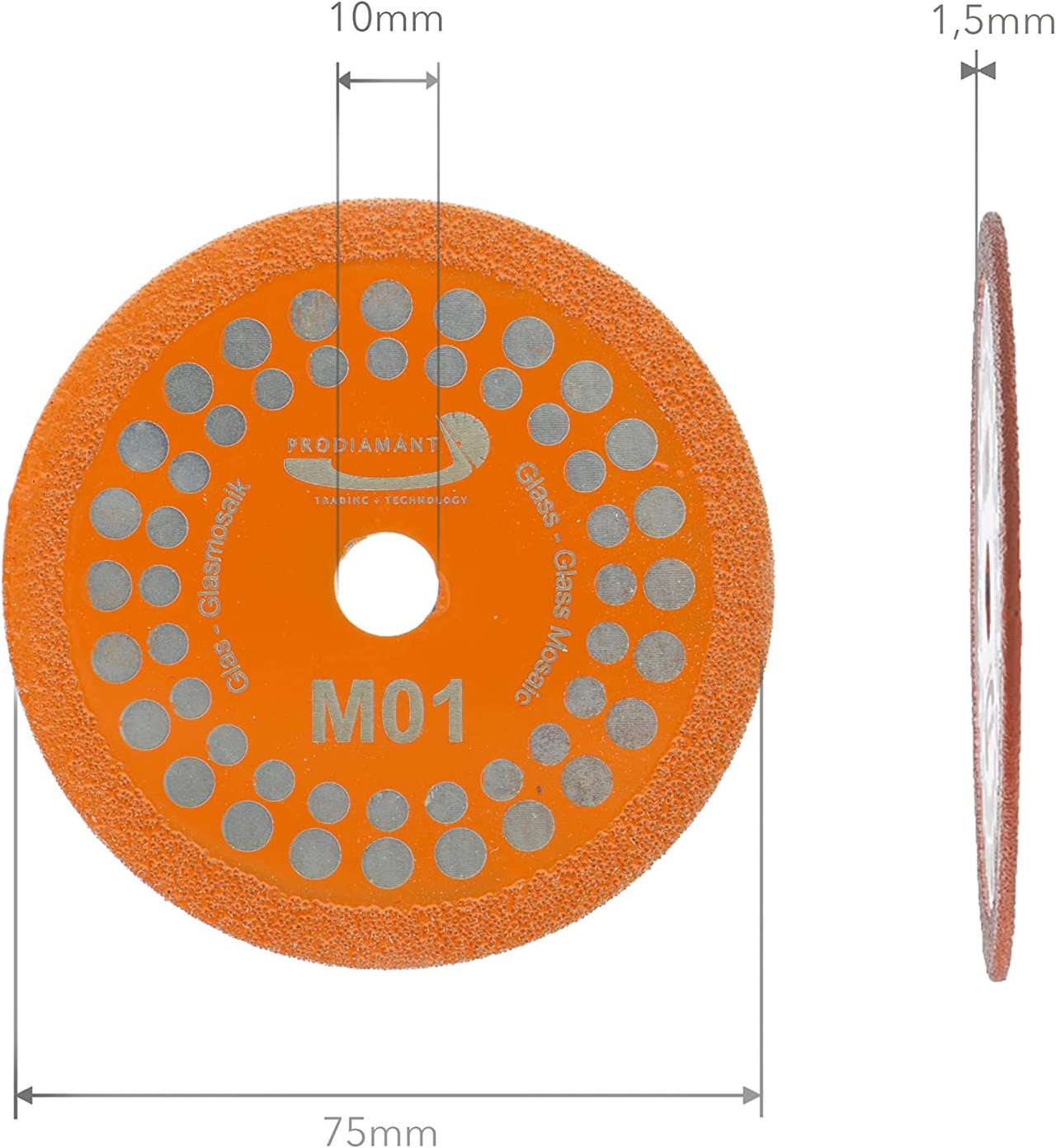 Diamanttrennscheibe für Glas, Glasfliesen, Glasmosaik M01