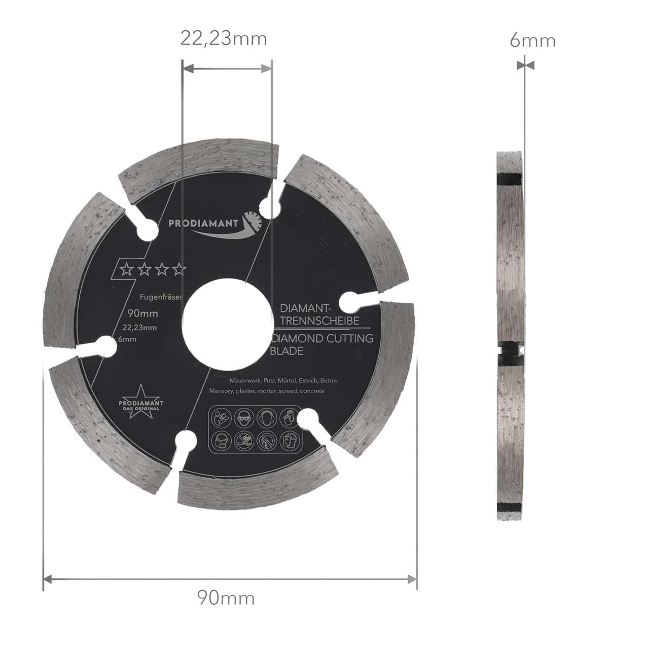 Diamant Fugenfräser Beton, Mauerwerk, Putz 6mm dick