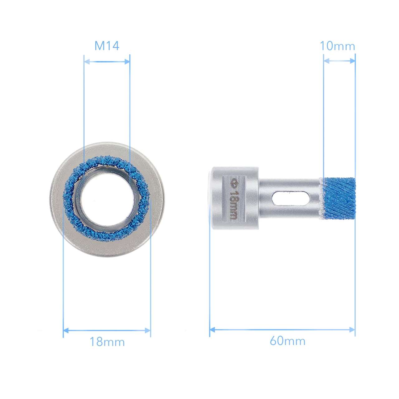 Premium Diamant Fliesenbohrer PD-Matrix M14 für Winkelschleifer