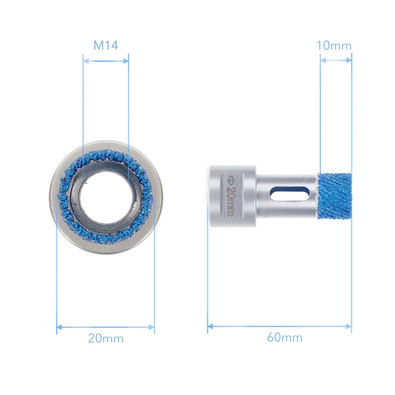 Premium Diamant Fliesenbohrer PD-Matrix M14 für Winkelschleifer