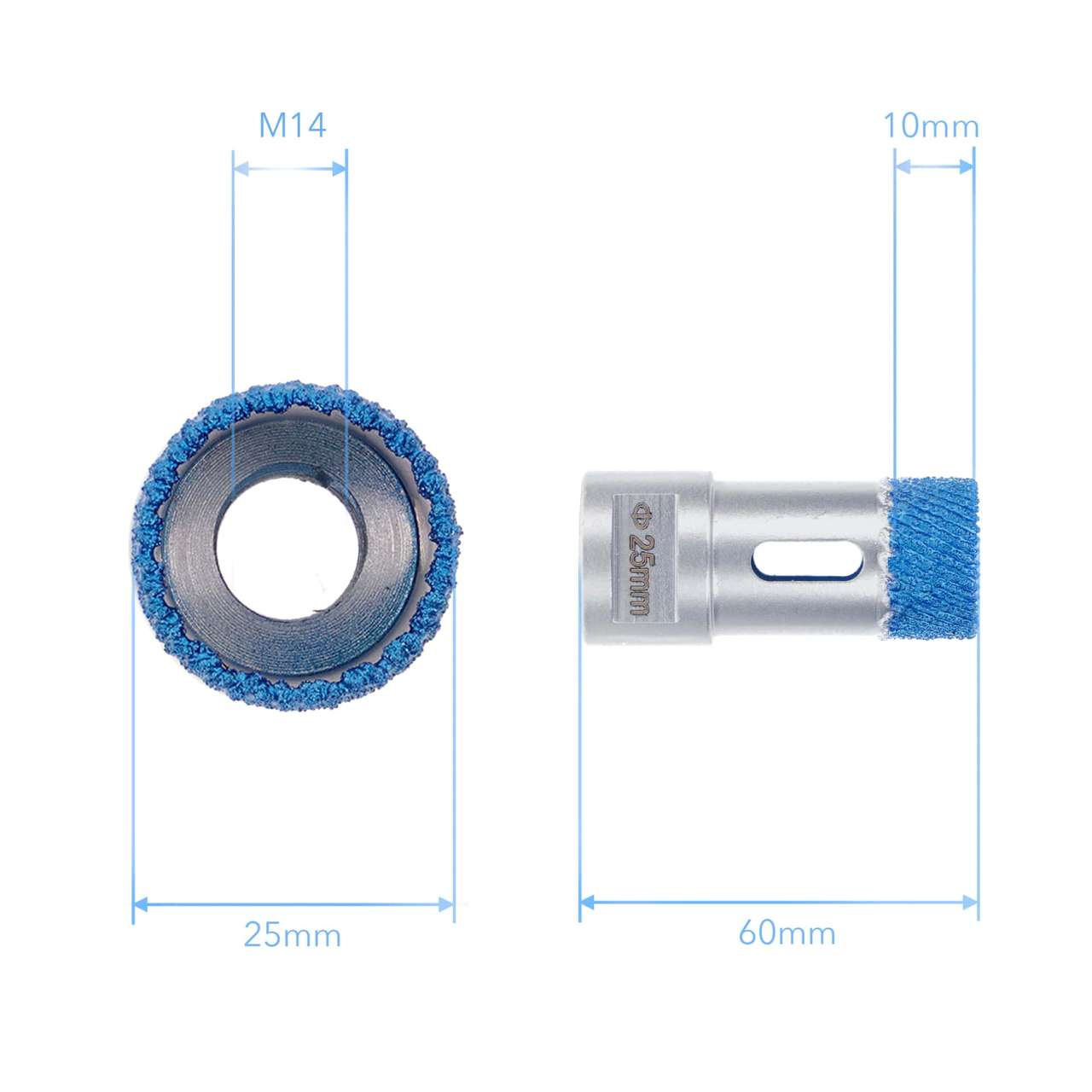Premium Diamant Fliesenbohrer PD-Matrix M14 für Winkelschleifer