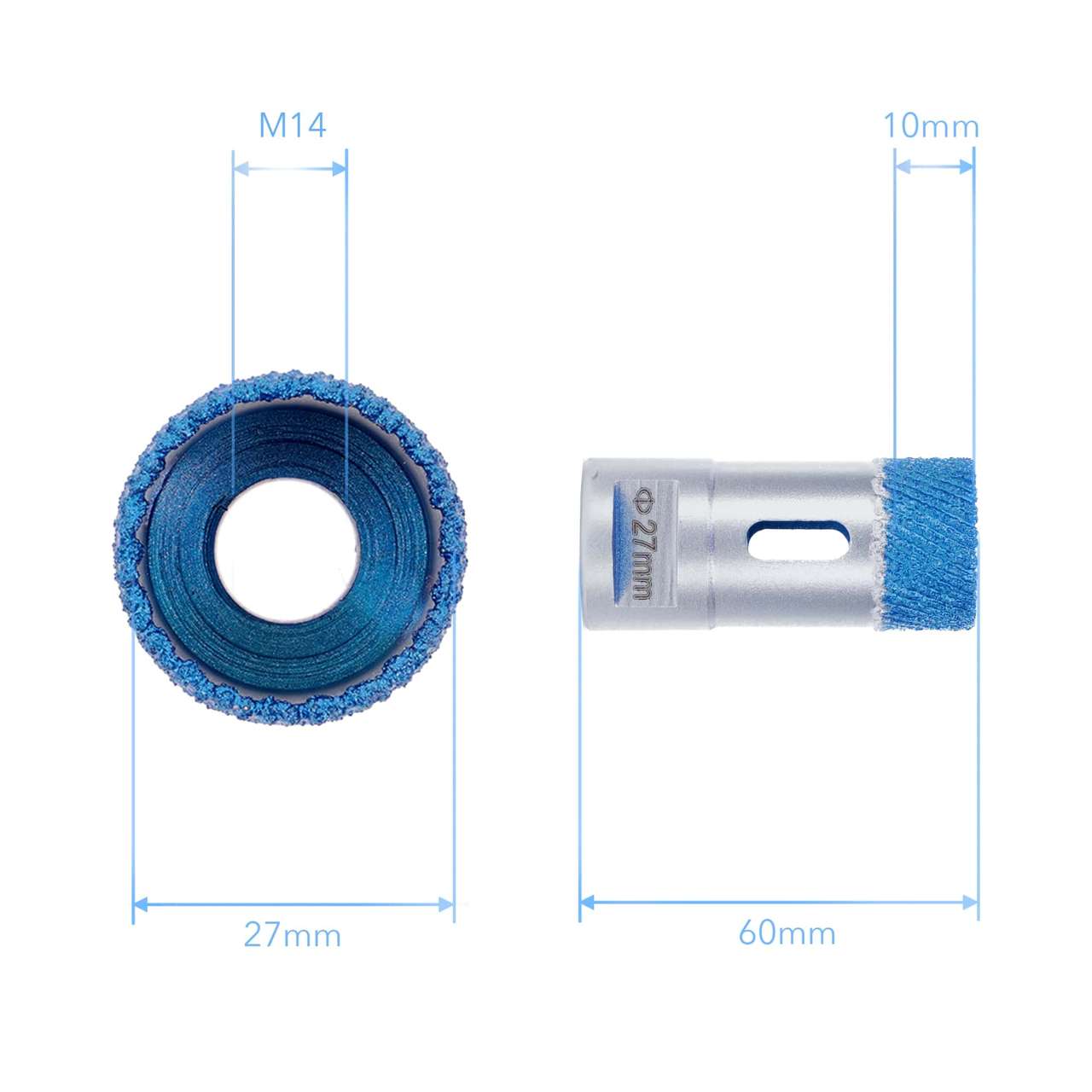 Premium Diamant Fliesenbohrer PD-Matrix M14 für Winkelschleifer