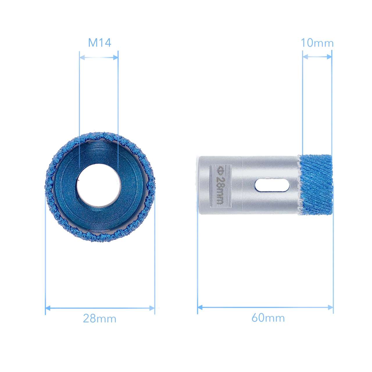 Premium Diamant Fliesenbohrer PD-Matrix M14 für Winkelschleifer