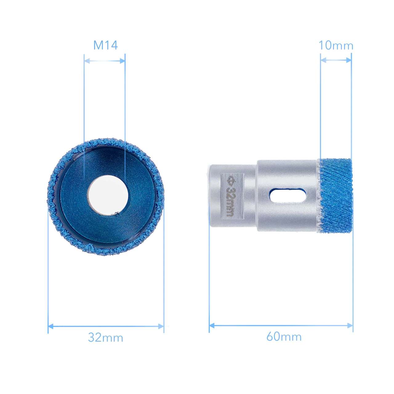 Premium Diamant Fliesenbohrer PD-Matrix M14 für Winkelschleifer