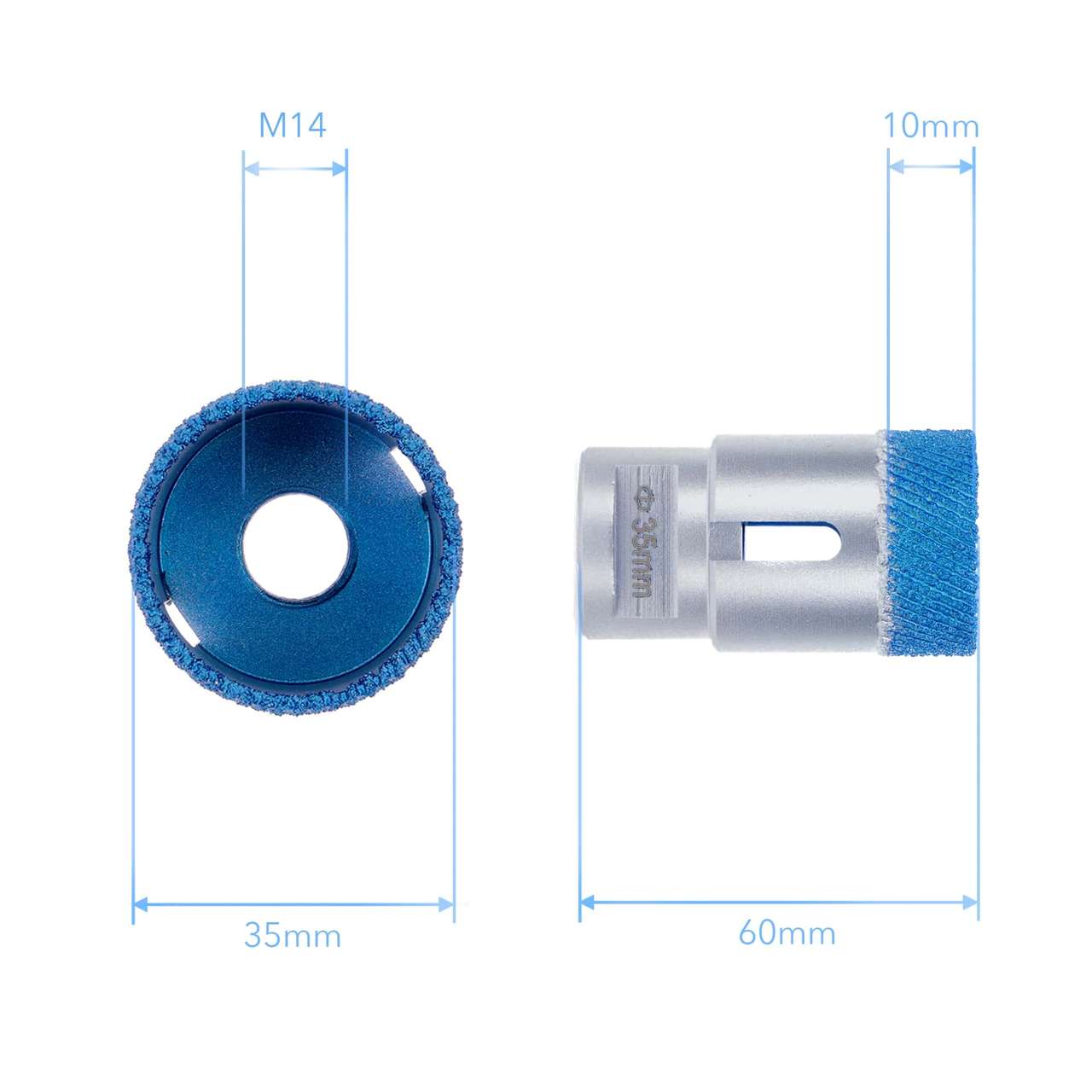 Premium Diamant Fliesenbohrer PD-Matrix M14 für Winkelschleifer