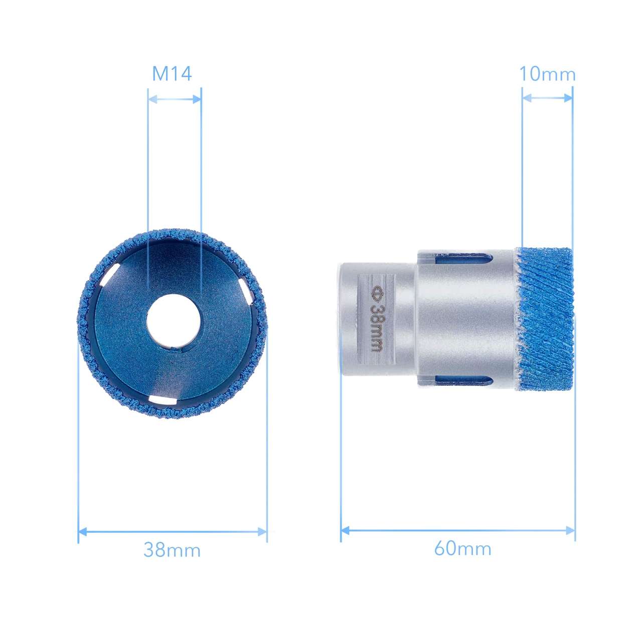 Premium Diamant Fliesenbohrer PD-Matrix M14 für Winkelschleifer