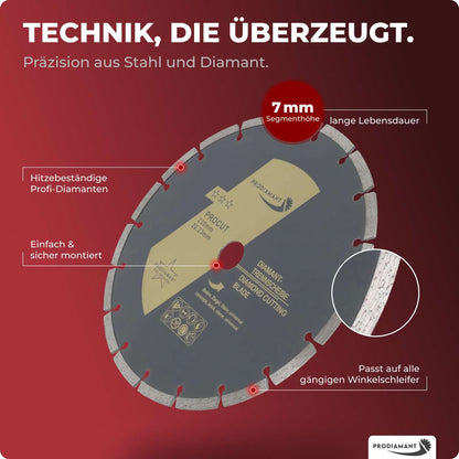 Diamanttrennscheibe Beton, Stein, Ziegel, universal