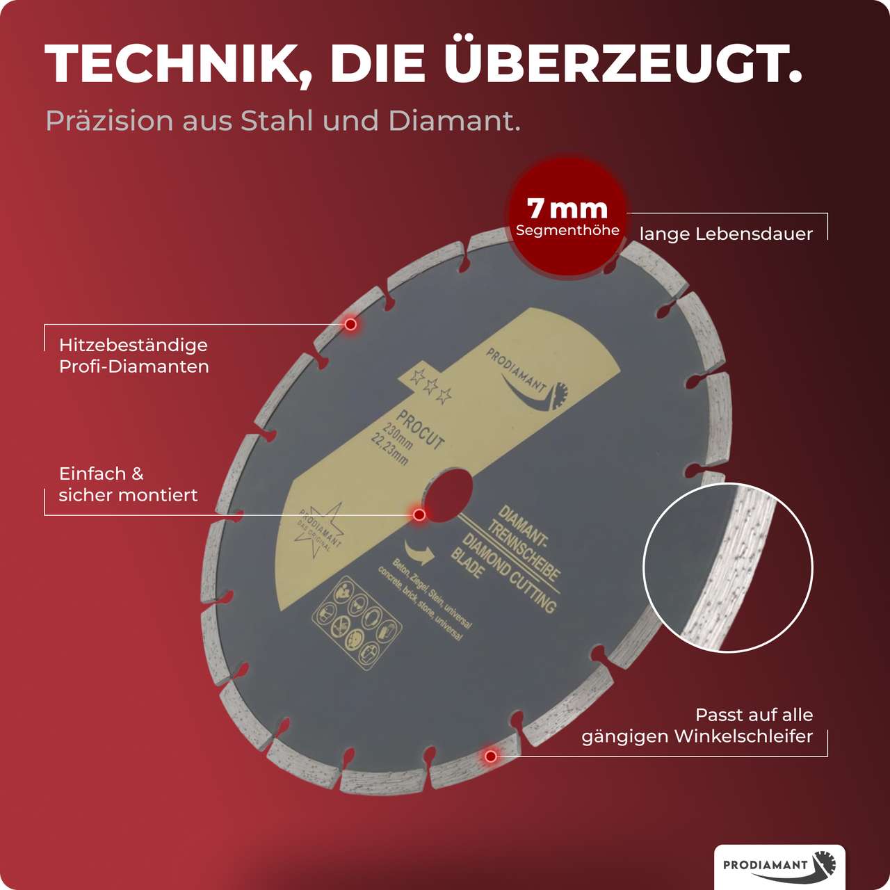 2x Diamanttrennscheibe Beton, Stein, Ziegel, universal