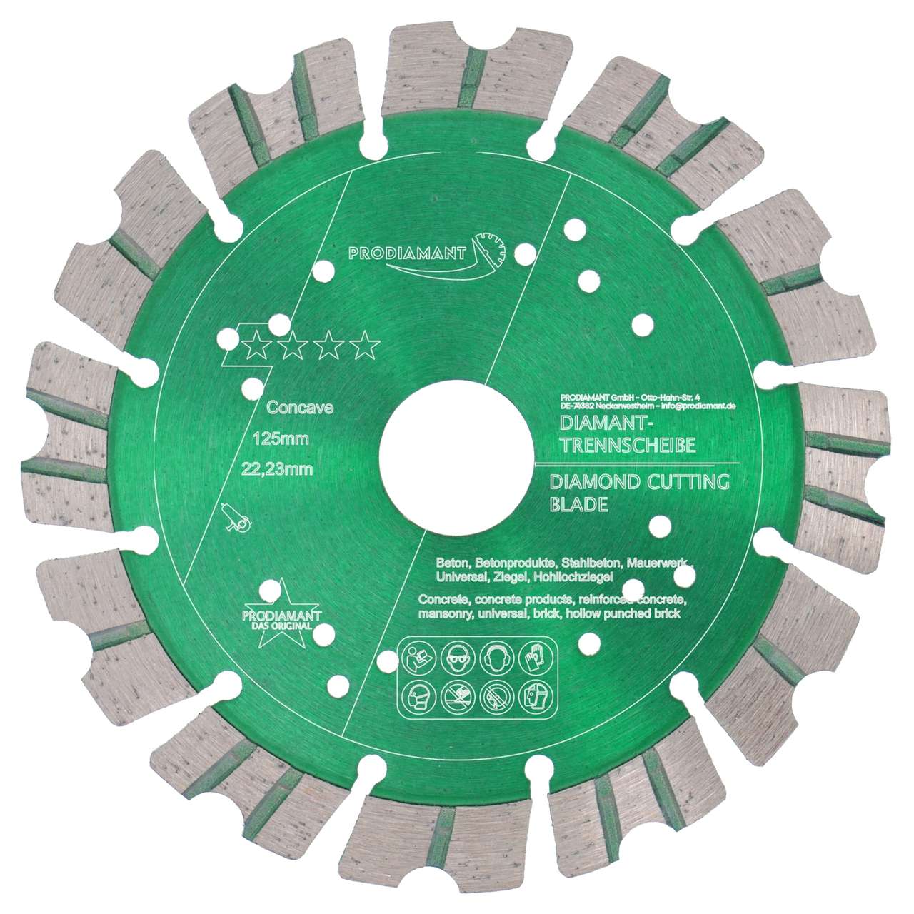 Diamanttrennscheibe für Stein, Beton Turbo Concave