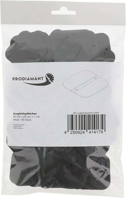 Ausgleichsplättchen 1mm für Terrassenlager | 100 Stück | 45x45mm | Kunststoff | Made in Germany