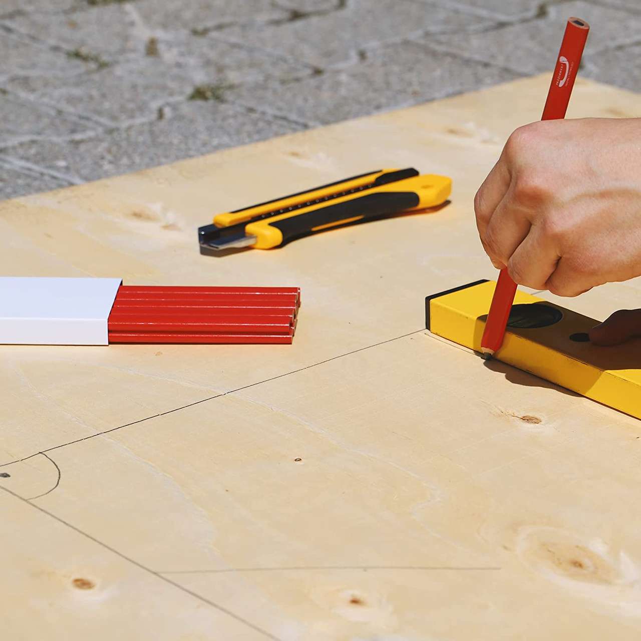 12x Zimmermannsbleistifte oval, 250mm lang - Der perfekte Bleistift für Industrie und Handwerk