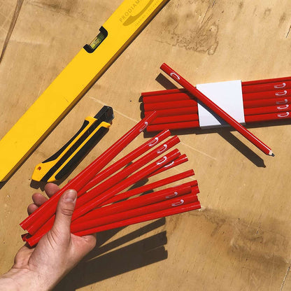 12x Zimmermannsbleistifte oval, 250mm lang - Der perfekte Bleistift für Industrie und Handwerk