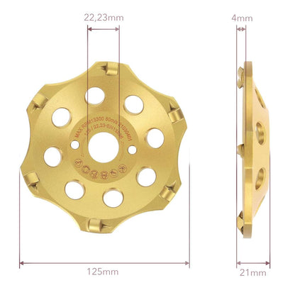 PKD Diamantschleiftopf 125mm für Bitumen mit 6 Segmenten