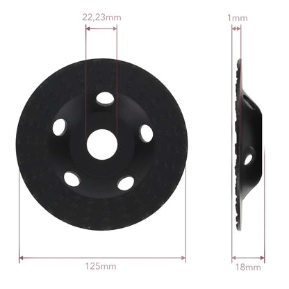 Diamantschleiftopf 125mm x 22,2mm für Beschichtungen, Betonfarbe, Fassadenfarbe und Farbreste