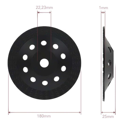 Diamantschleiftopf 180mm x 22,2mm für Beschichtungen, Betonfarbe, Fassadenfarbe und Farbreste