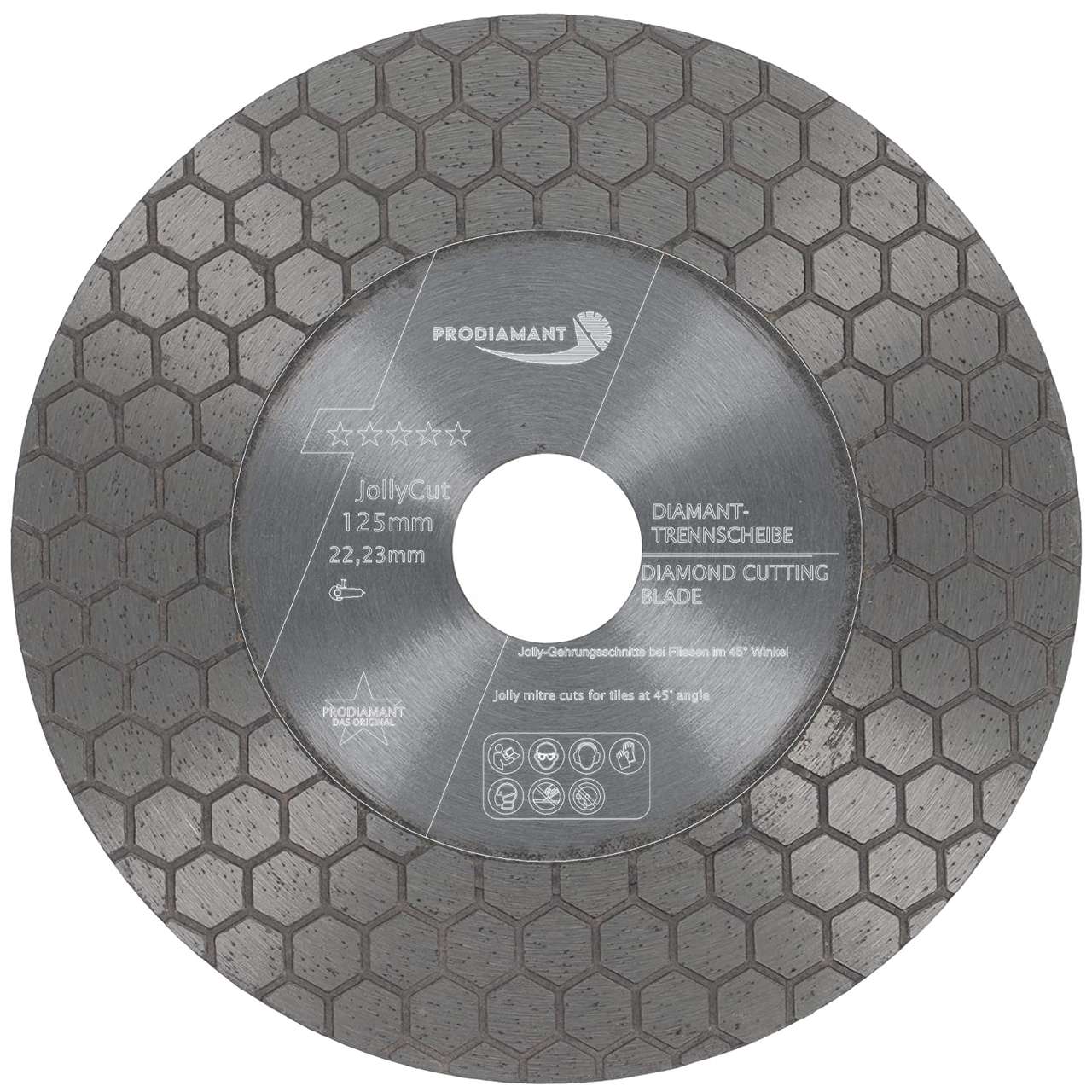Im Set enthalten: Diamanttrennscheibe F-Jolly für Fliesen und Feinsteinzeug (22,23 mm)