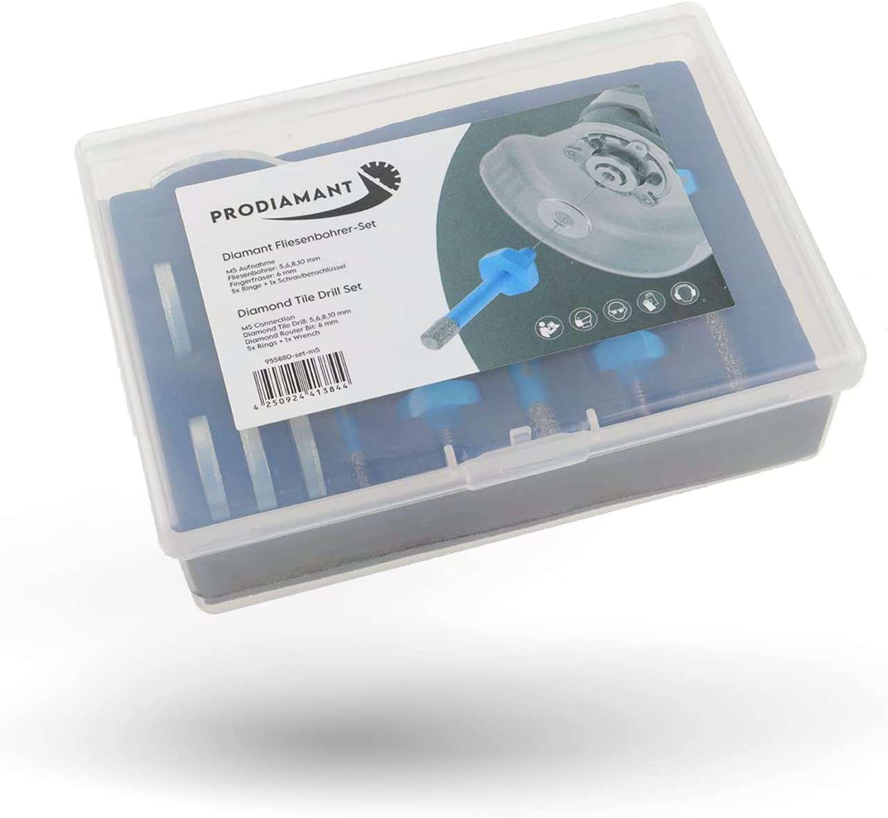 Fliesenbohrer Set 5tlg ø 5-10mm für 75mm (76mm) Akku Winkelschleifer