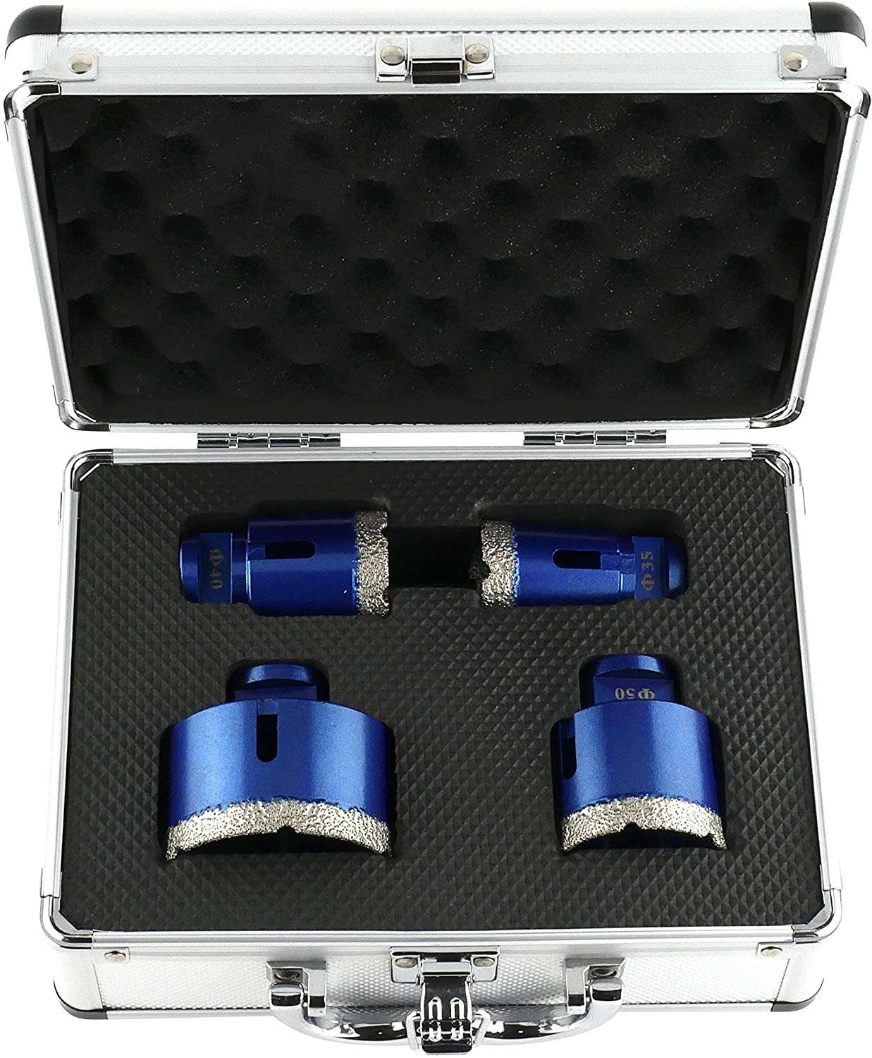 Diamant Fliesenbohrer Set 35, 40, 50, 68mm x M14 für Fliesen / Feinsteinzeug