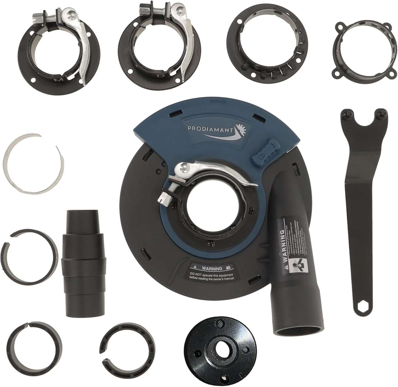 Im Set enthalten: Absaughaube 125 mm – Profi-Staubschutz für Schleifarbeiten mit dem Winkelschleifer