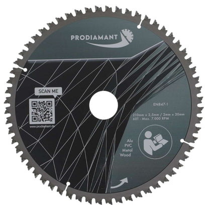 Kreissägeblatt für Holz, Metall & Alu mit HM TCT Zähnen