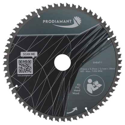 Kreissägeblatt für Holz, Metall & Alu mit HM TCT Zähnen