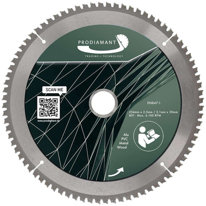 Kreissägeblatt für Holz, Metall & Alu mit HM TCT Zähnen