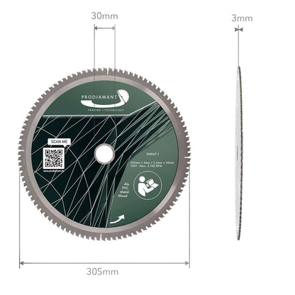 Kreissägeblatt für Holz, Metall & Alu mit HM TCT Zähnen