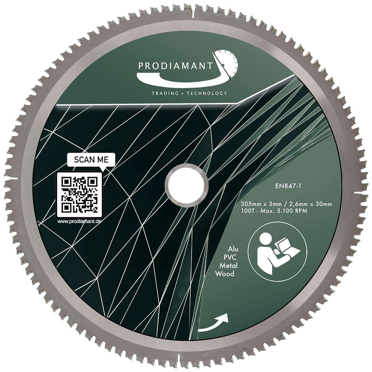 Kreissägeblatt für Holz, Metall & Alu mit HM TCT Zähnen