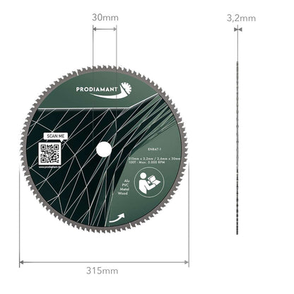Kreissägeblatt für Holz, Metall & Alu mit HM TCT Zähnen