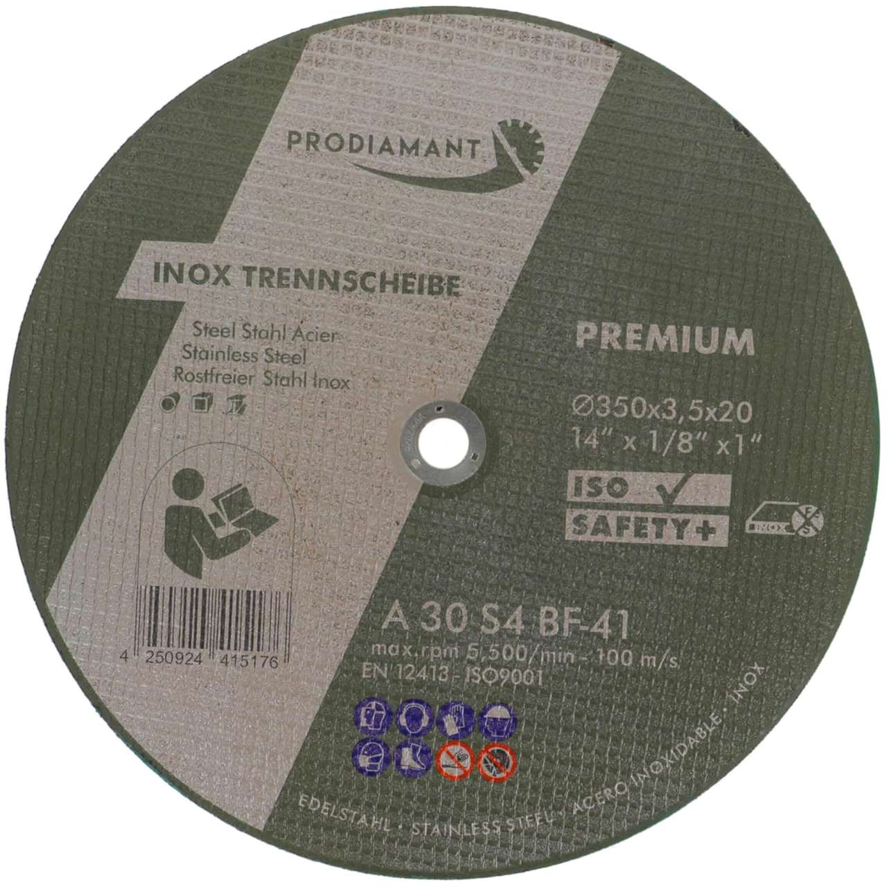 Trennscheibe für Inox, Metall, Stahl und Edelstahl