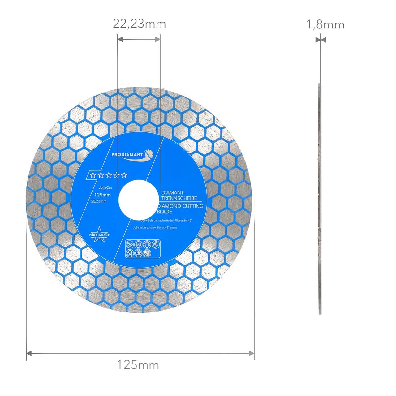 Diamanttrennscheibe Jollycut 125mm für Fliesen und Feinsteinzeug