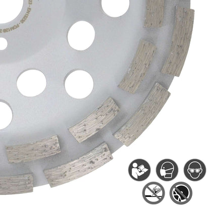 Diamantschleiftopf 180mm Beton, universal doppelreihig
