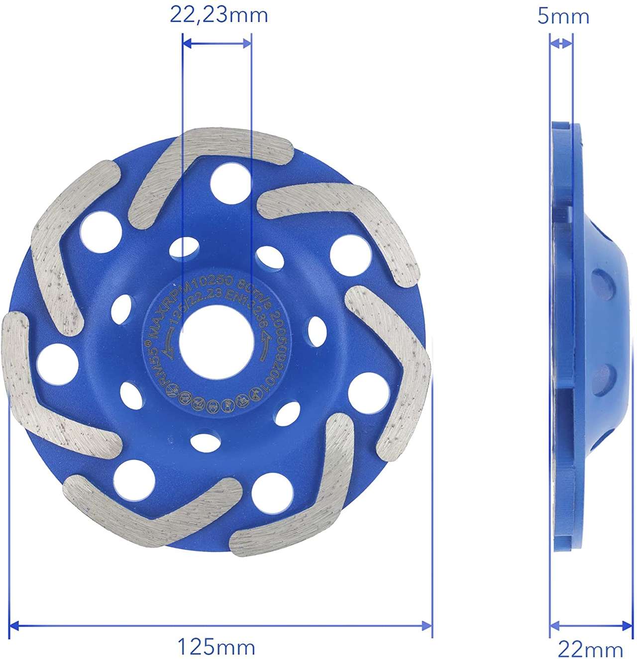 Diamantschleiftopf 125mm für Beton Special Wing