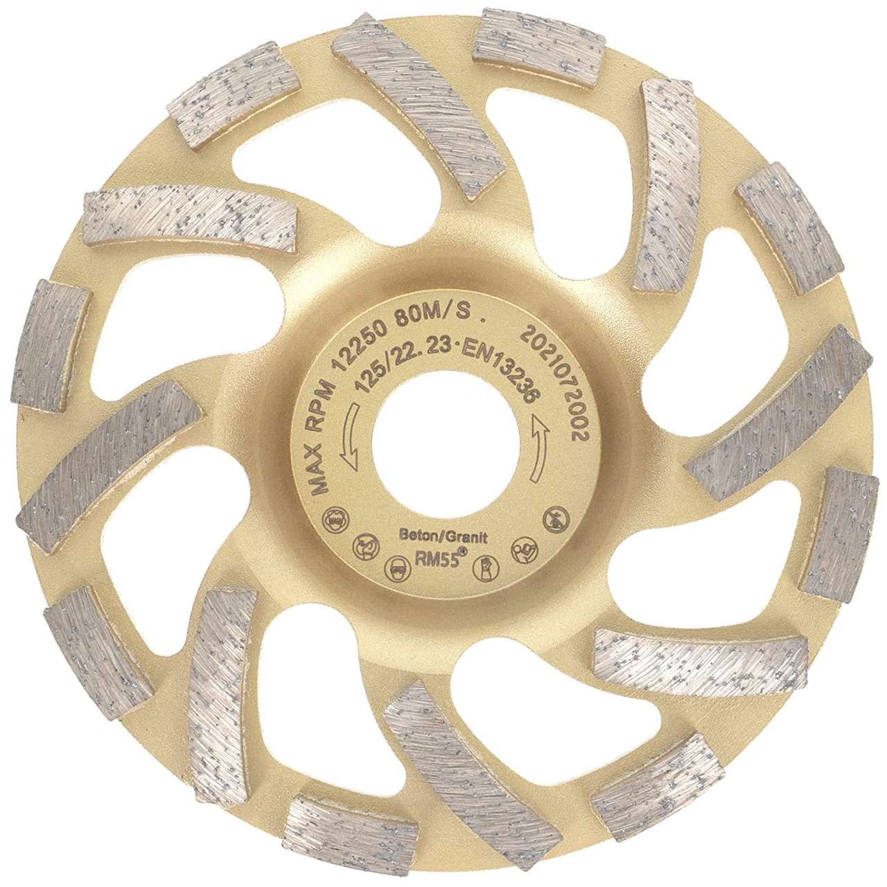 Im Set enthalten: Diamantschleiftopf für Beton, Granit ST81 Turbo (125 mm)