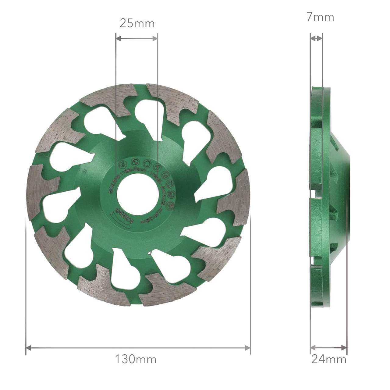 Profi Diamant-Schleiftopf 130mm x 25mm | Beton & Estrich | Passend für Festool Sanierungsschleifer