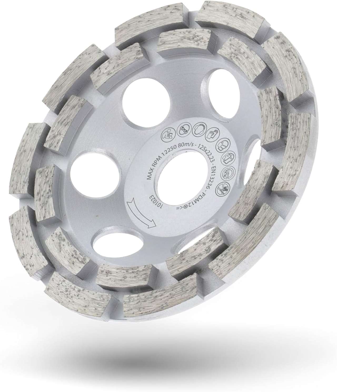 Premium Diamant-Schleiftopf 125mm Beton universal 125 mm Schleifscheibe doppelreihig
